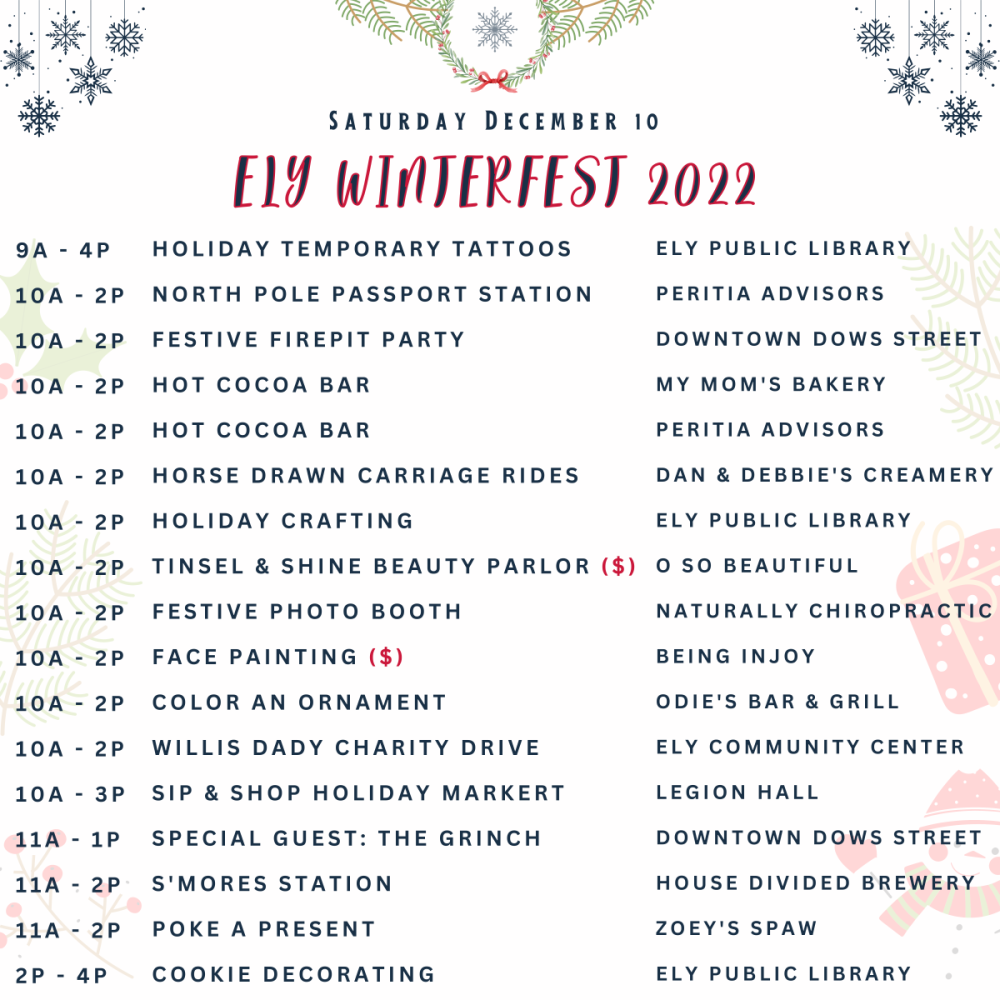 Ely Winterfest Schedule