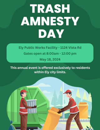 Trash Amnesty Day May 18 2024