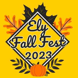 2023 Ely Fall Fest Logo Pumpkin Leaves
