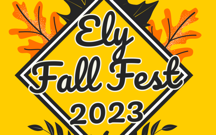 2023 Ely Fall Fest Logo Pumpkin Leaves